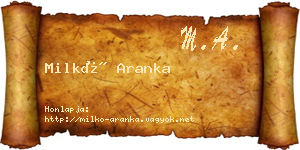 Milkó Aranka névjegykártya
