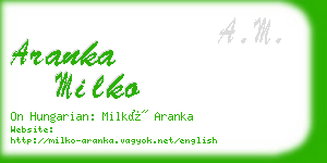 aranka milko business card